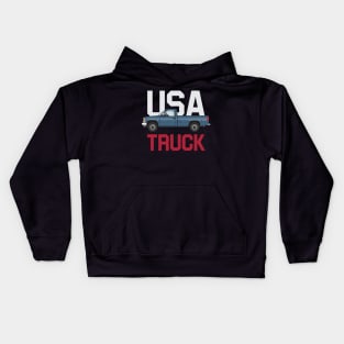 USA Truck 1 LWB Blue Kids Hoodie